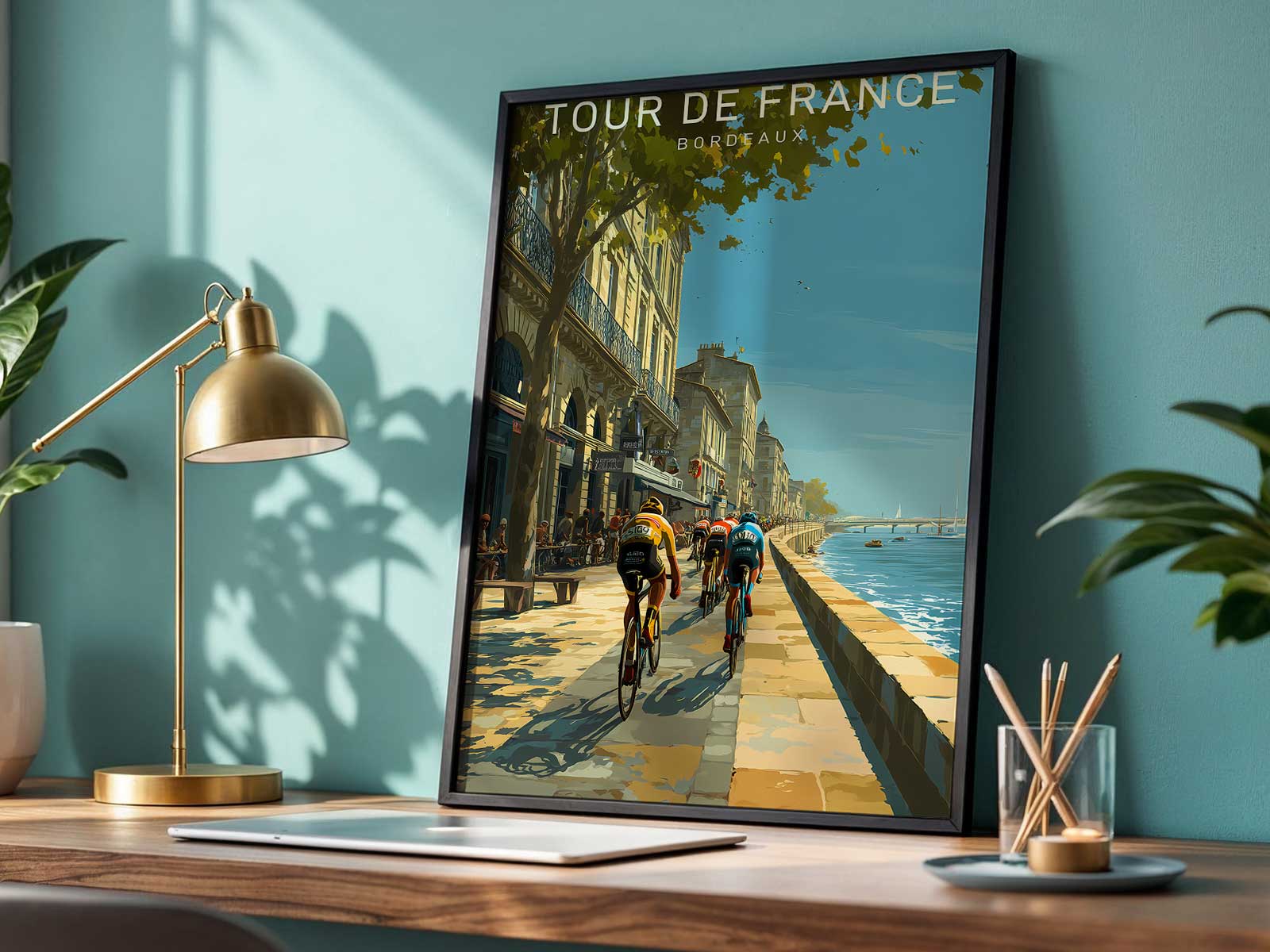 Poster typography and graphic elements with vintage printing marks and layered colors