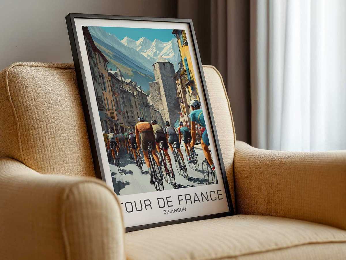 Framed collector print showing a vintage Tour composition paired with subtle museum-style matting