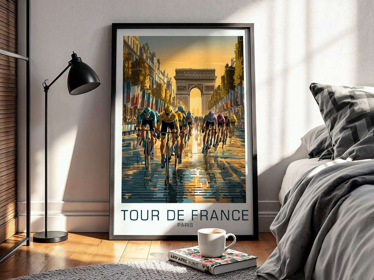 Champs-Élysées Sprint shown in a artistic composition showcasing road-racing movement and endurance-inspired detail