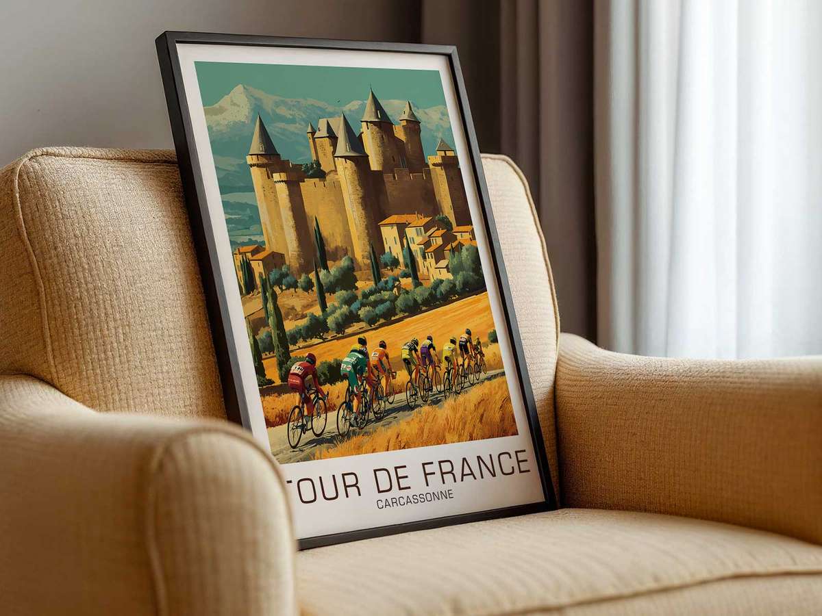 Sample area showing the poster's faded inks and muted color palette characteristic of vintage prints