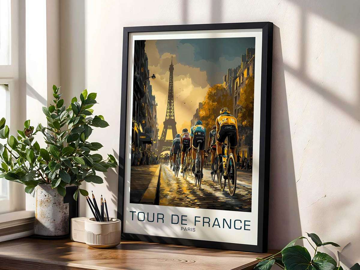 High-contrast crowd silhouettes lining the Champs-Élysées rendered for clear readability from afar