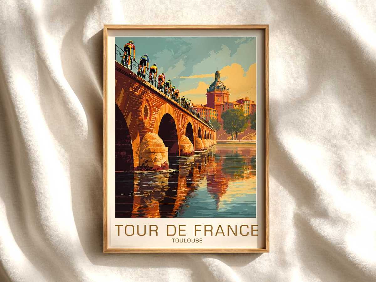 Toulouse Race Bike Silhouette Poster cycling poster displayed as elegant bike racing wall art