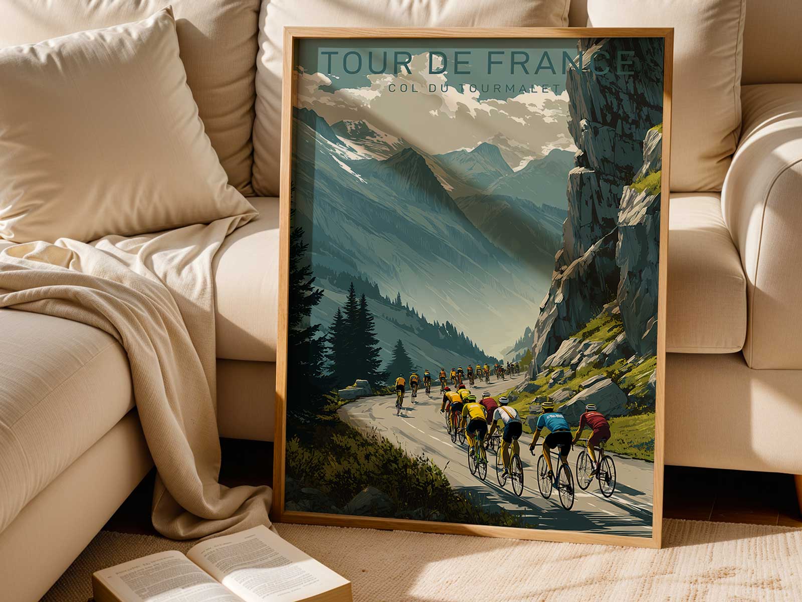 A display of Eddy Merckx trophies, jerseys and framed race memorabilia