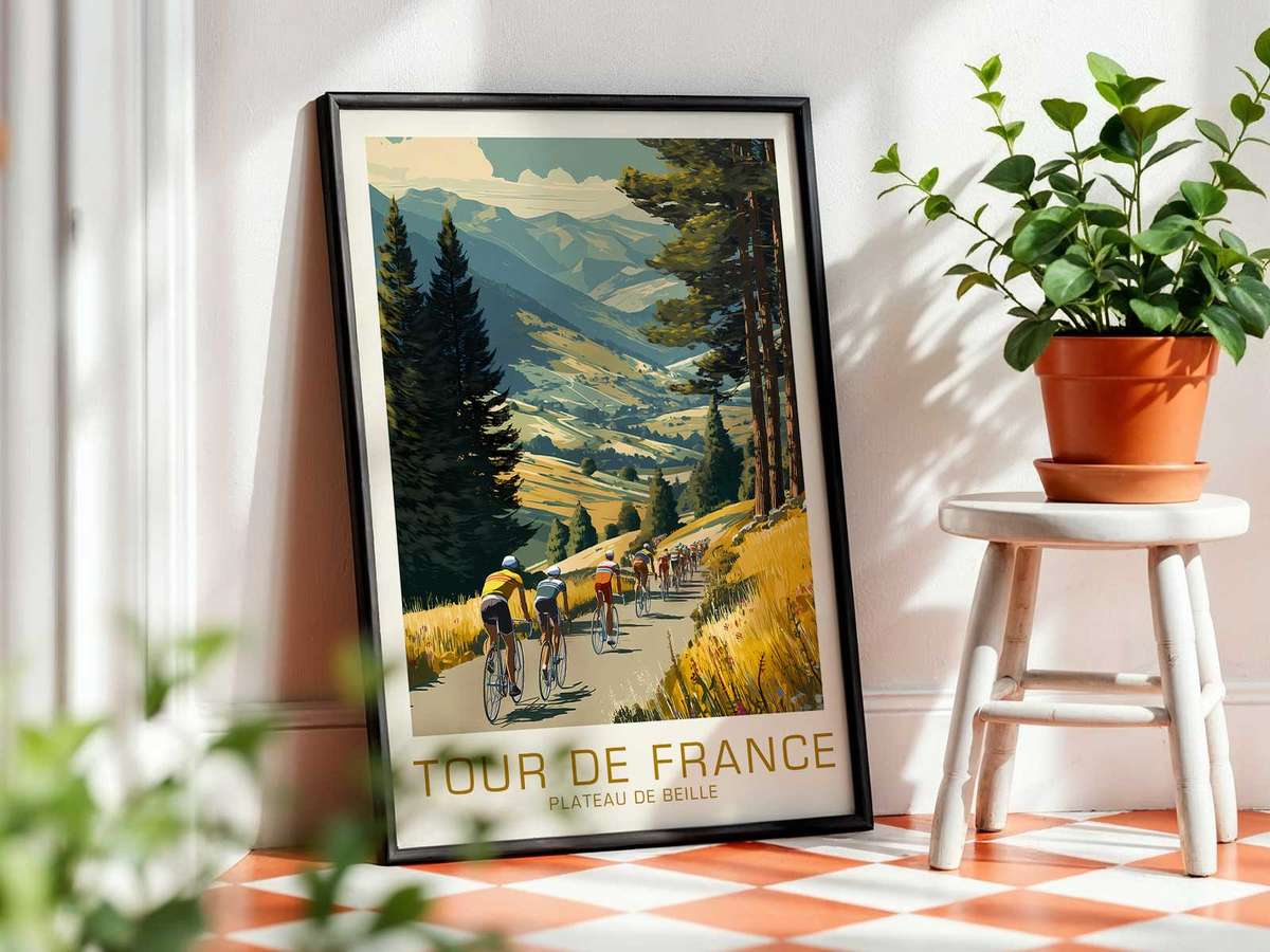 Decorative wall art centered on How a Plateau de Beille with a bold atmosphere