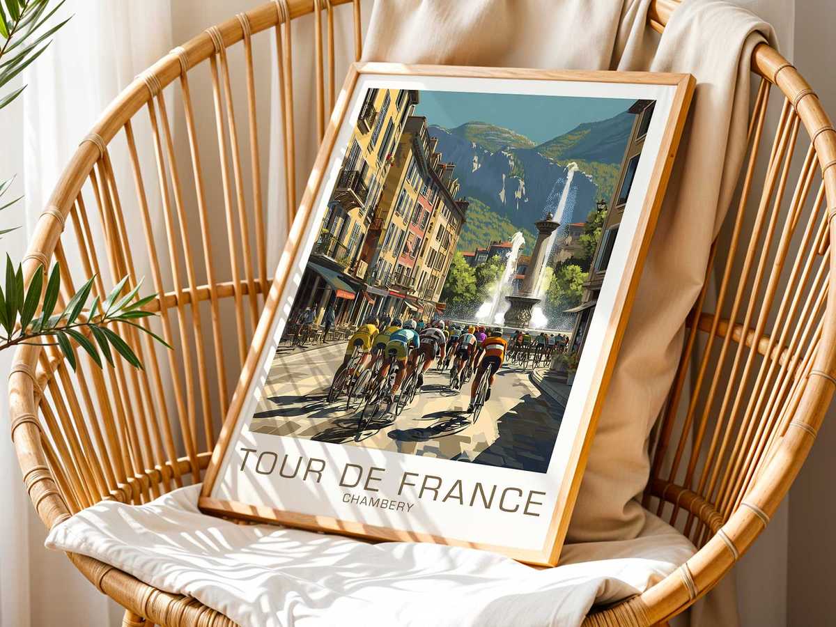 Detailed study of brake calipers, cables, and decals presented as cropped elements that recall Tour de France material…