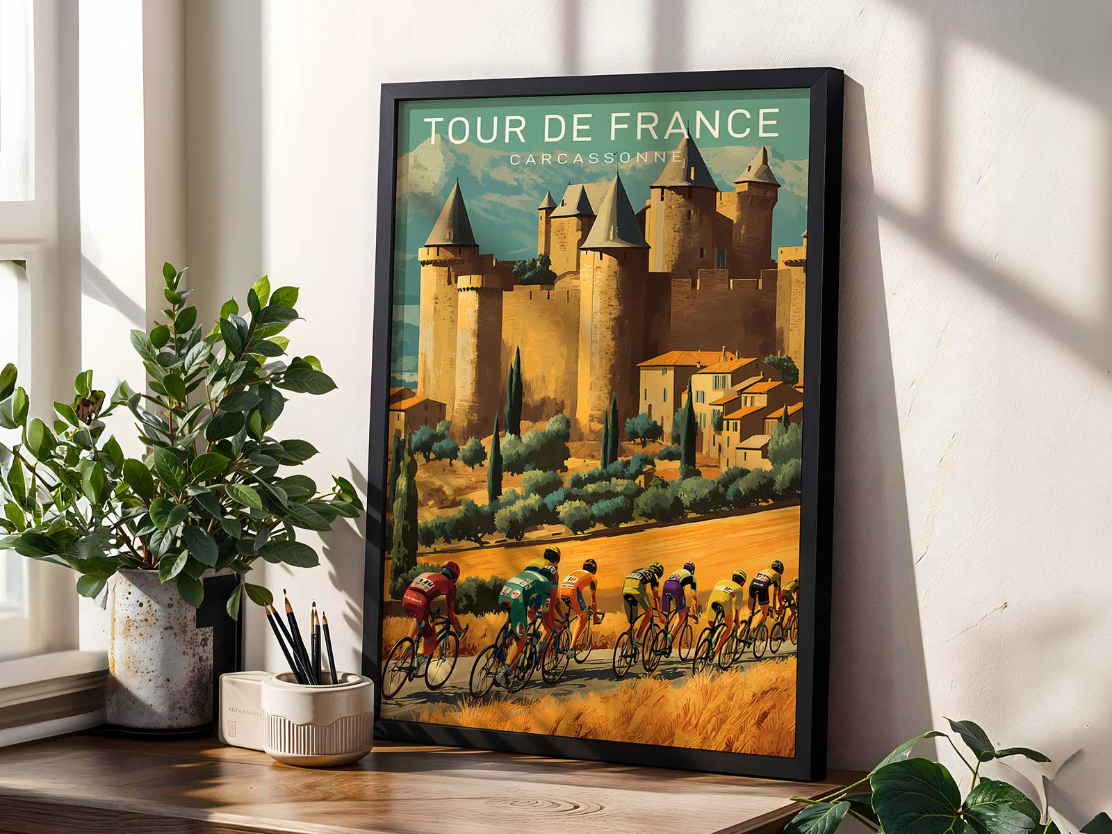 Support riders assisting their leader on a steep mountain climb during a high-altitude stage