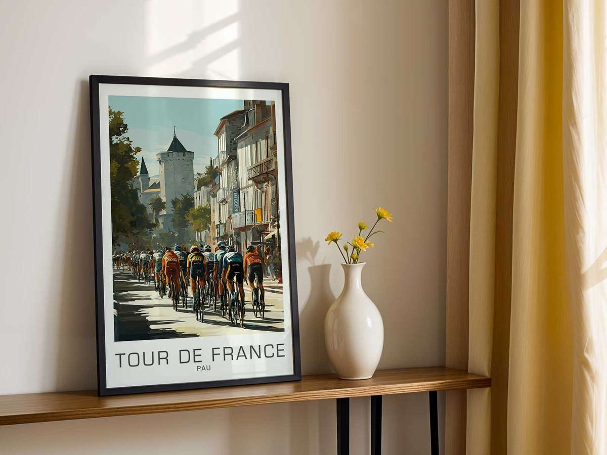 Vintage poster of Pau Vintage created for home office decor