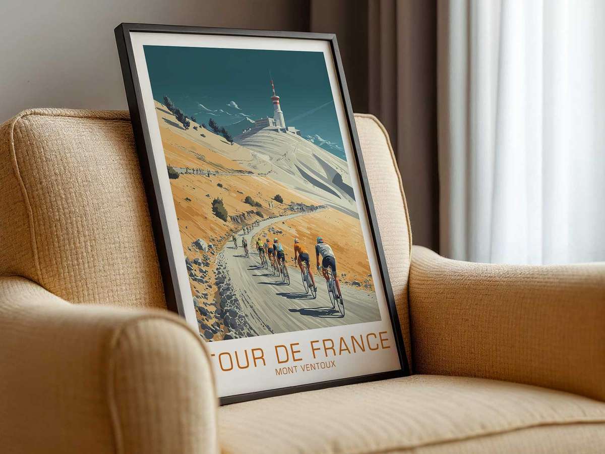 Gallery-style Peloton artwork with expressive details for training room decor