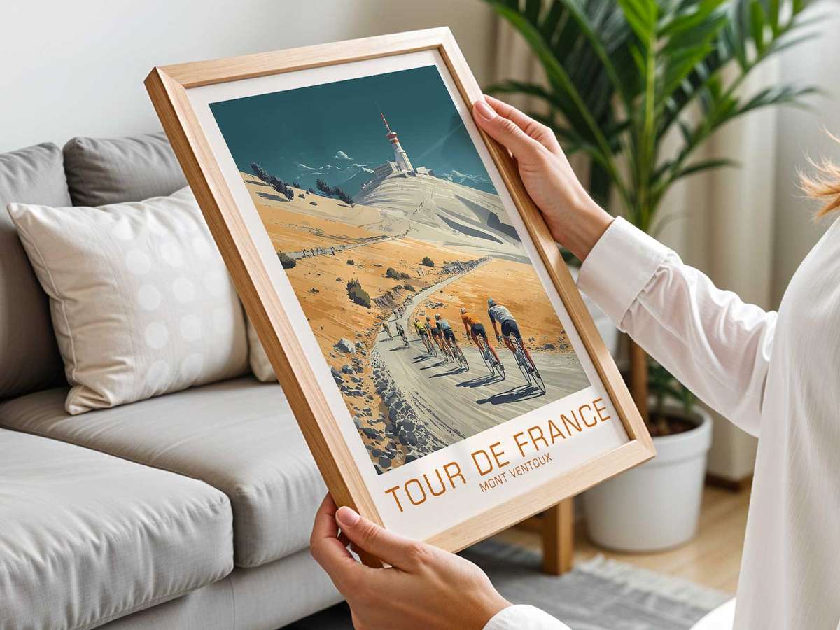Muted vintage color palette of ochre, slate and pale blue that evokes altitude and timeworn postcards