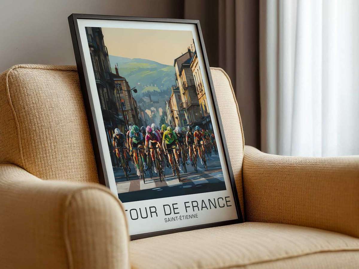 Vintage Saint-Étienne and the Memory of the Tour wall art featuring climbing effort and open-road atmosphere inspired by why a vintage becomes more…