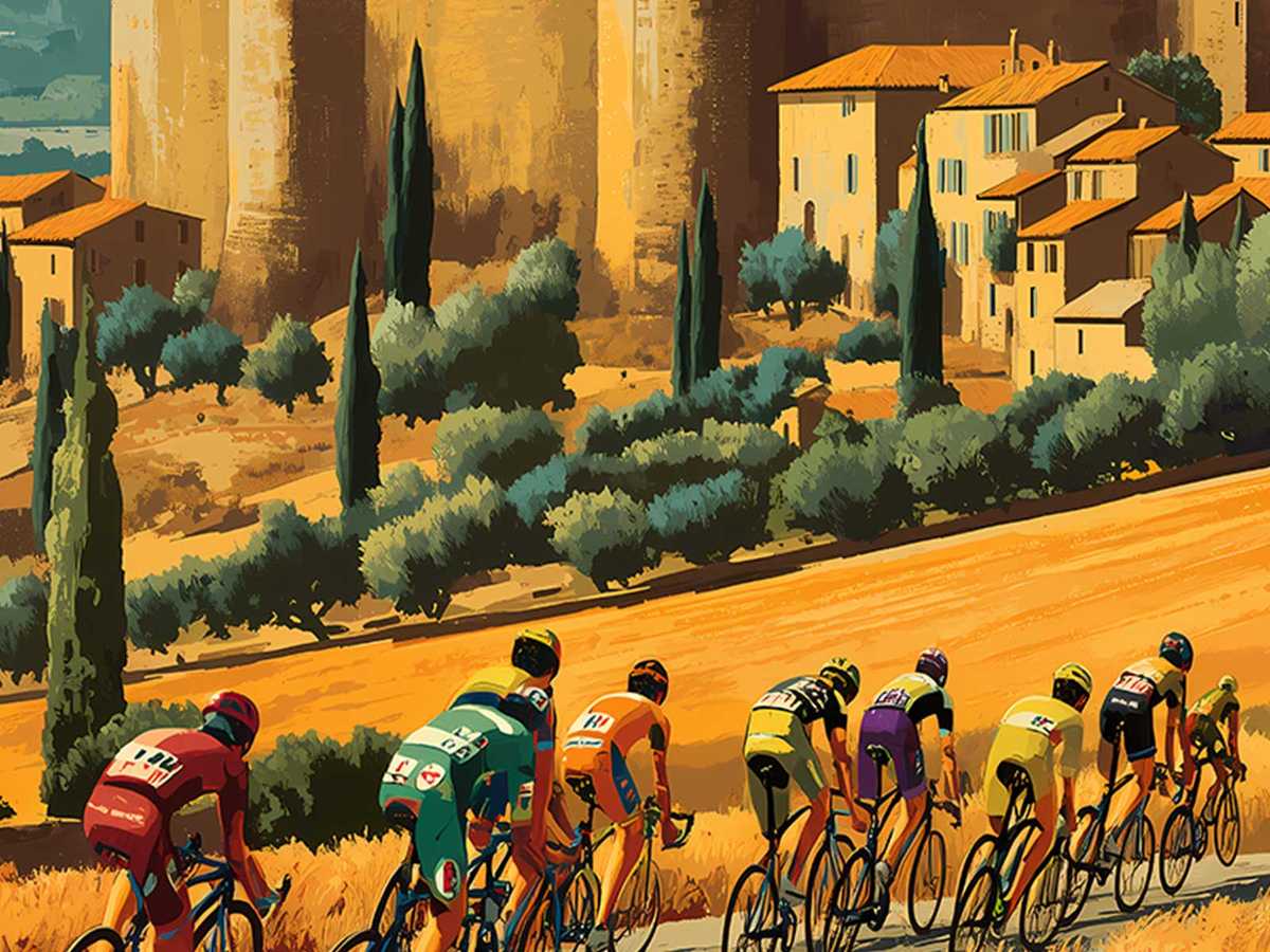 Close-up detail of the poster showing Carcassonne's fortified city walls rendered in retro lithograph style