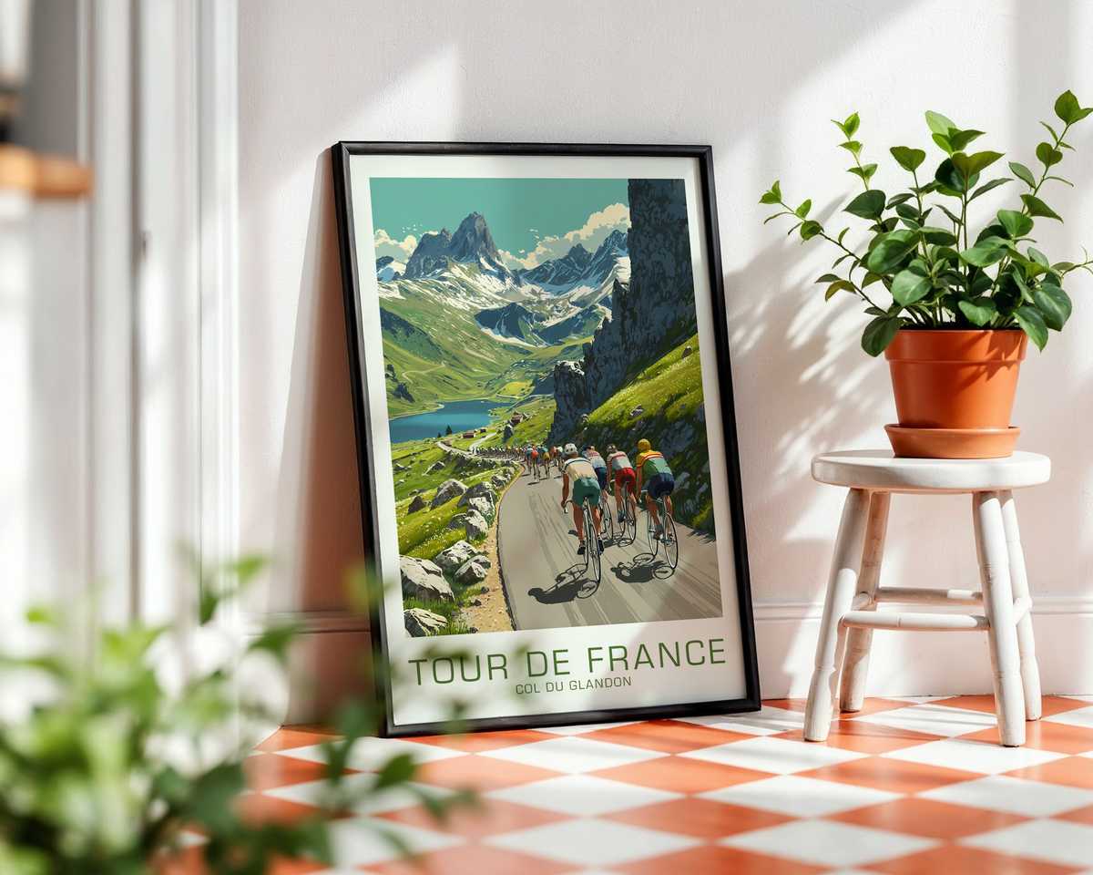 Tour de France greatest stages wall art set for cycling fans and collectors