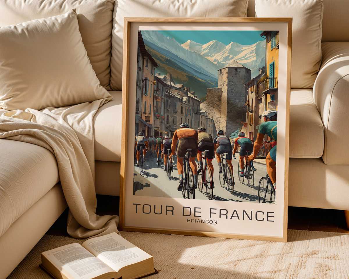 Tour de France poster bundle for cycling fans featuring 60 stage inspired cycling prints